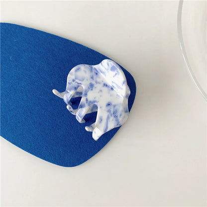 Wholesale Jewelry Blue And White Porcelain Acrylic Large Hair Clip Nihaojewelry