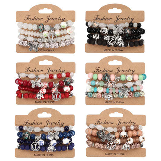 Bohemian Butterfly Glass Wholesale Bracelets