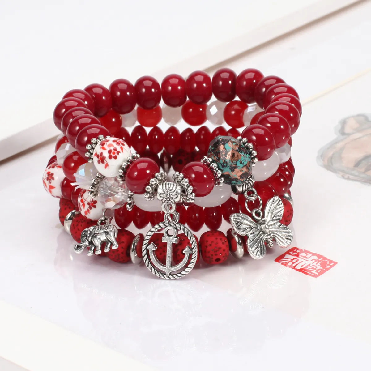 Bohemian Butterfly Glass Wholesale Bracelets