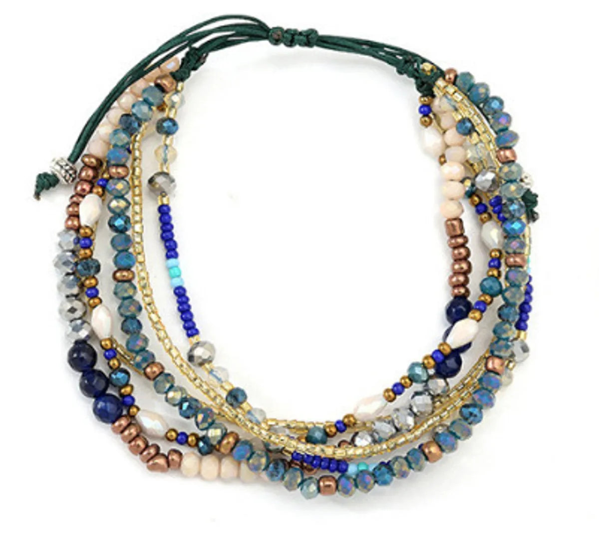 Wholesale Jewelry Bohemian Colorful Beaded Alloy Knitting Bracelets