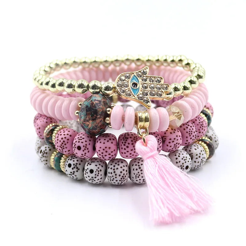 Wholesale Jewelry Bohemian Crown Mixed Materials Beaded Bracelets