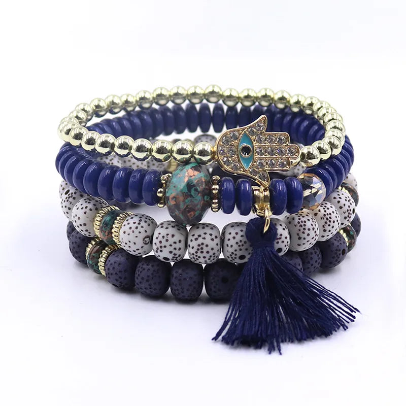 Wholesale Jewelry Bohemian Crown Mixed Materials Beaded Bracelets