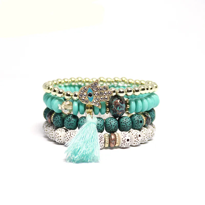 Wholesale Jewelry Bohemian Crown Mixed Materials Beaded Bracelets