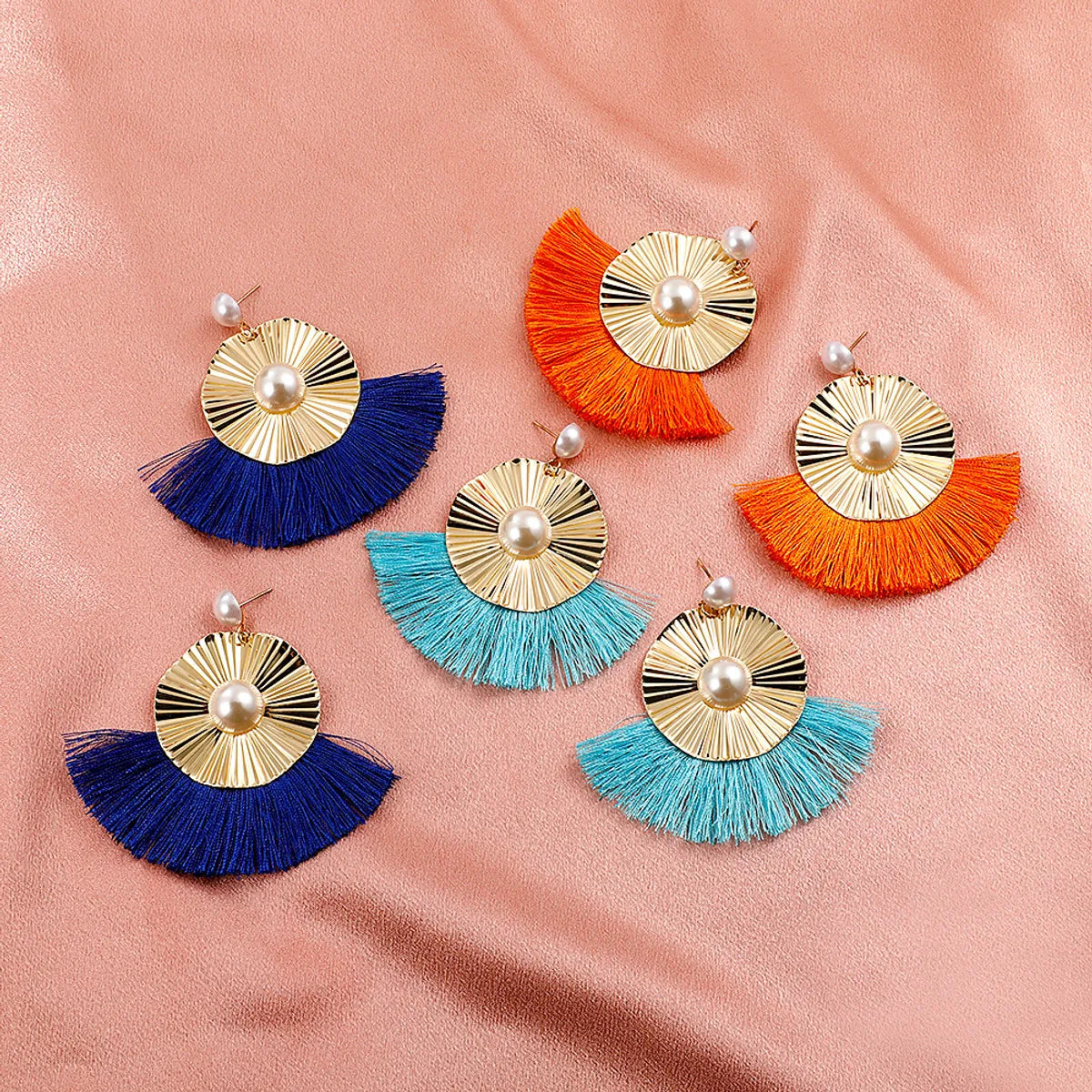 Wholesale Jewelry Bohemian Fan-shaped Irregular Tassel Earrings Gooddiy