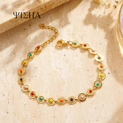 Wholesale Jewelry Bohemian Geometric Titanium Steel Plating Bracelets Necklace