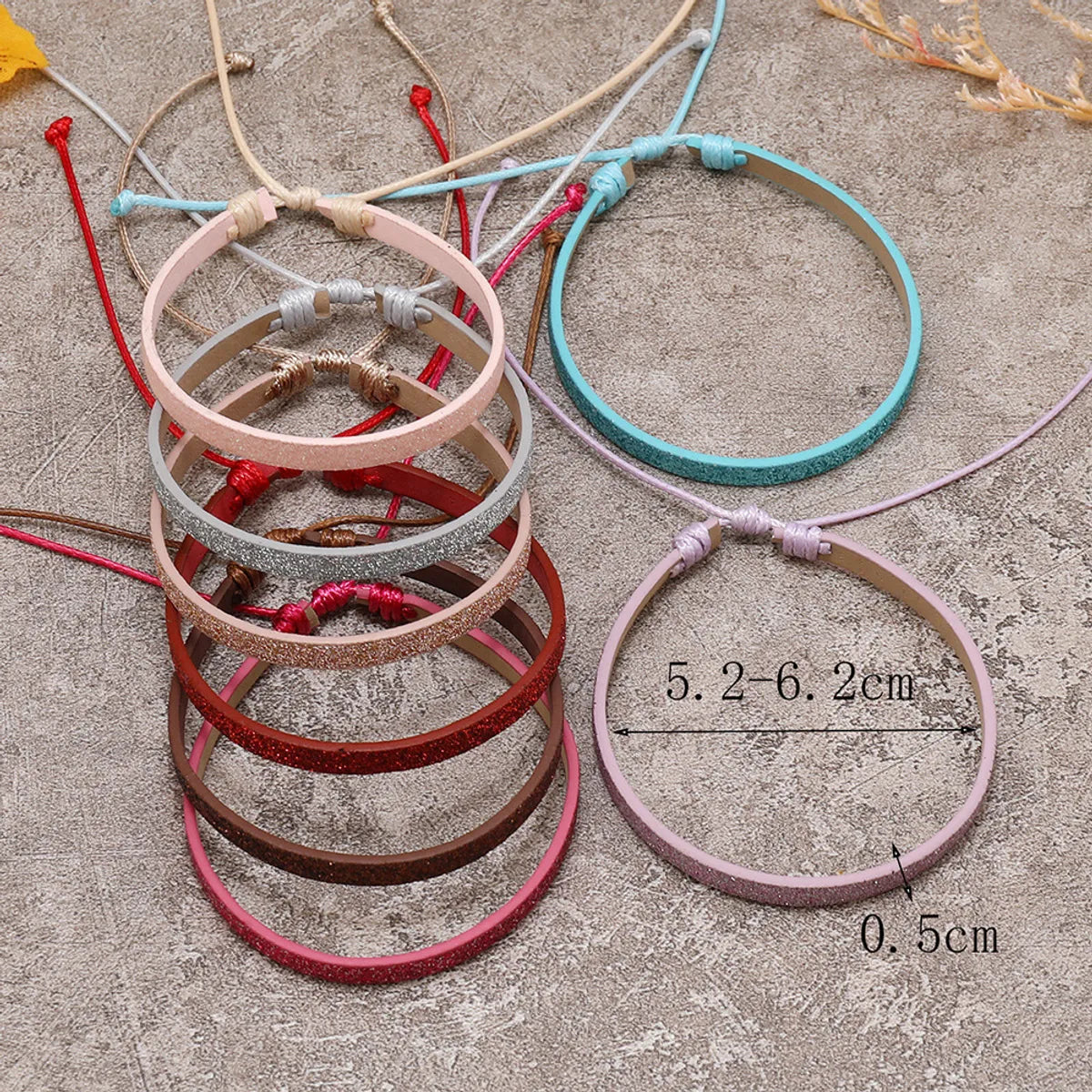 Wholesale Jewelry Bohemian Solid Color Pu Leather Rope Sequins Handmade Bracelets