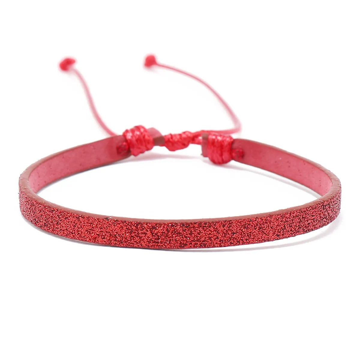 Wholesale Jewelry Bohemian Solid Color Pu Leather Rope Sequins Handmade Bracelets