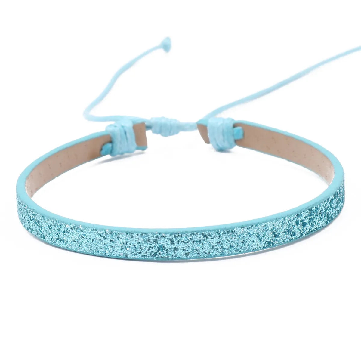 Wholesale Jewelry Bohemian Solid Color Pu Leather Rope Sequins Handmade Bracelets