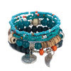 Wholesale Jewelry Bohemian Star Crown Alloy Seed Bead Beaded Stoving Varnish Bracelets