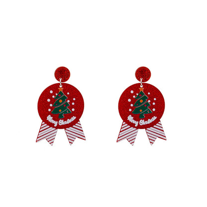 1 Pair Cartoon Style Christmas Tree Plating Arylic Drop Earrings