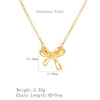 Wholesale Jewelry Cartoon Style Cute Simple Style Bow Knot 304 Stainless Steel 18K Gold Plated Plating Pendant Necklace