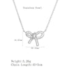 Wholesale Jewelry Cartoon Style Cute Simple Style Bow Knot 304 Stainless Steel 18K Gold Plated Plating Pendant Necklace