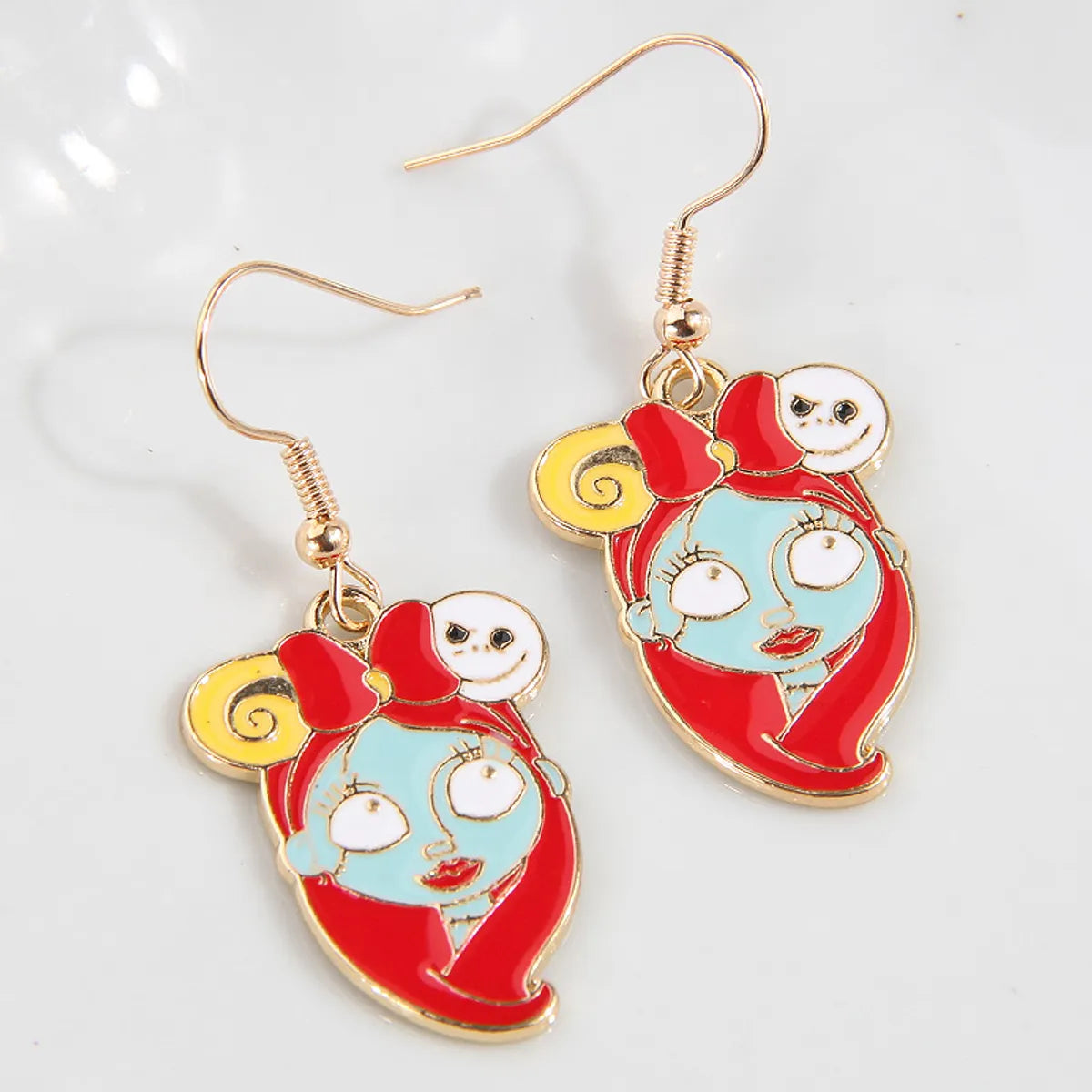 1 Pair Cartoon Style Funny Skull Alloy Drop Earrings