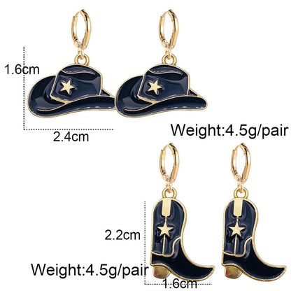 Wholesale Jewelry Cartoon Style Geometric Alloy Enamel Drop Earrings