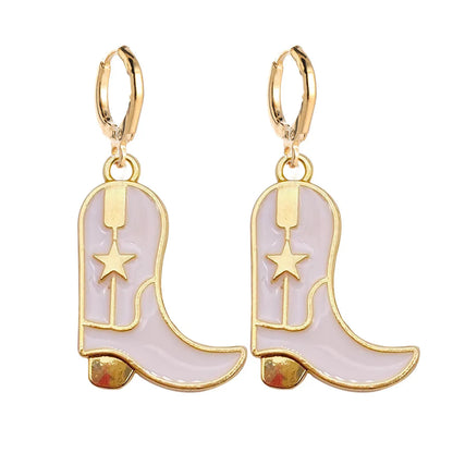 Wholesale Jewelry Cartoon Style Geometric Alloy Enamel Drop Earrings