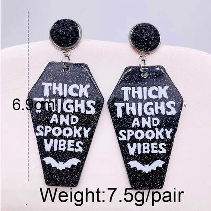 Wholesale Jewelry Cartoon Style Pumpkin Letter Arylic Drop Earrings