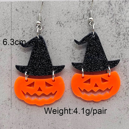 Wholesale Jewelry Cartoon Style Pumpkin Letter Arylic Drop Earrings