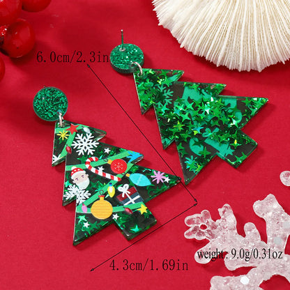 Wholesale Jewelry Cartoon Style Snowman Arylic Painted Drop Earrings