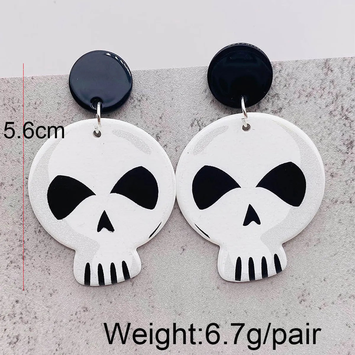 Wholesale Jewelry Cartoon Style Square Skull Arylic Drop Earrings