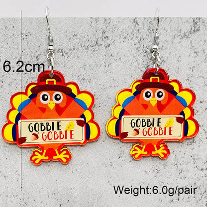 Wholesale Jewelry Cartoon Style Turkey Arylic Stoving Varnish Earrings