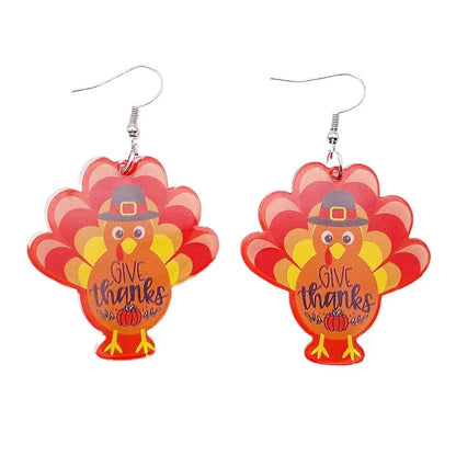 Wholesale Jewelry Cartoon Style Turkey Arylic Stoving Varnish Earrings