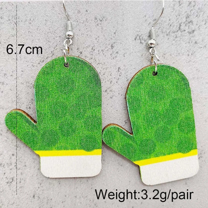 Wholesale Jewelry Cartoon Style Water Droplets Wood Drop Earrings