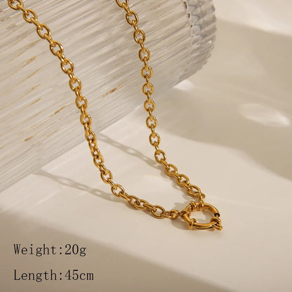 Wholesale Jewelry Casual Basic Commute Solid Color 304 Stainless Steel 18K Gold Plated Pendant Necklace