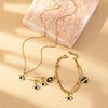 Wholesale Jewelry Casual Beach Heart Shape 316 Stainless Steel  Zircon Enamel Inlay Jewelry Set