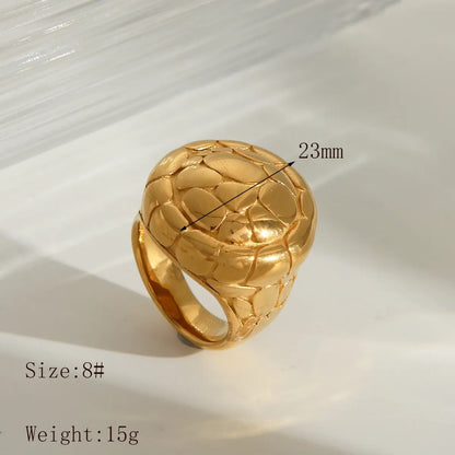 Wholesale Jewelry Casual Classic Style Solid Color 304 Stainless Steel 18K Gold Plated Rings