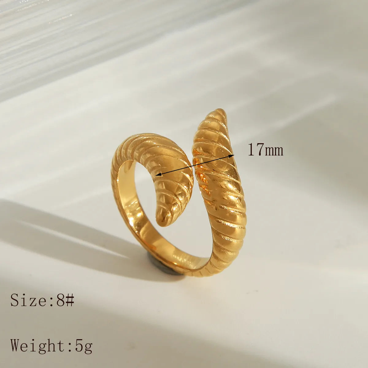 Wholesale Jewelry Casual Classic Style Solid Color 304 Stainless Steel 18K Gold Plated Rings