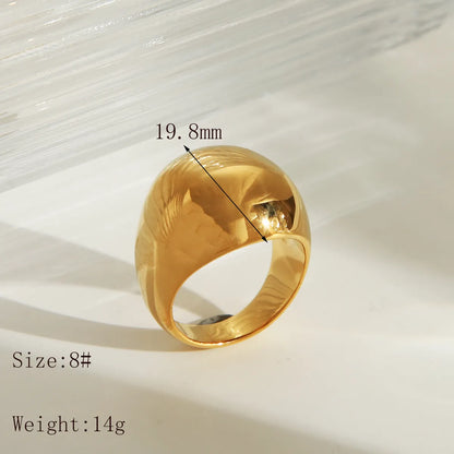 Wholesale Jewelry Casual Classic Style Solid Color 304 Stainless Steel 18K Gold Plated Rings