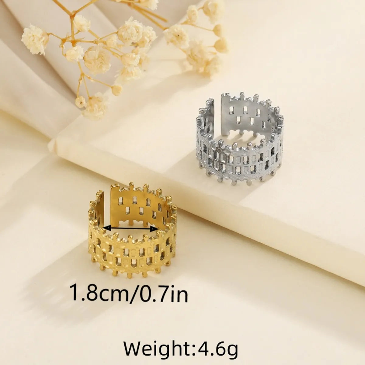 Wholesale Jewelry Casual Classical Geometric 304 Stainless Steel Open Rings