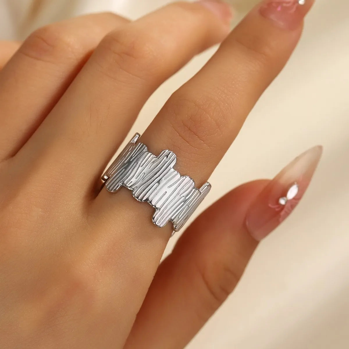 Wholesale Jewelry Casual Classical Geometric 304 Stainless Steel Open Rings