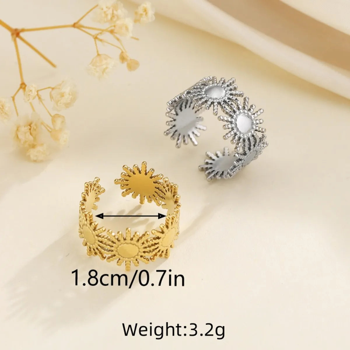 Wholesale Jewelry Casual Classical Geometric 304 Stainless Steel Open Rings