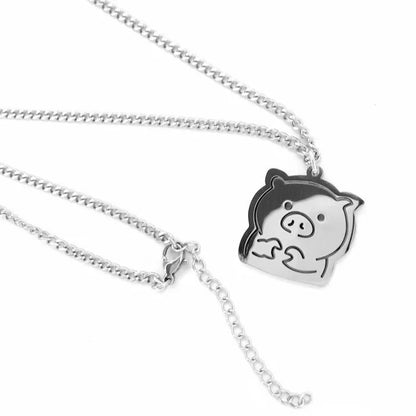 Wholesale Jewelry Casual Cute Modern Style Pig Titanium Steel Iron Pendant Necklace