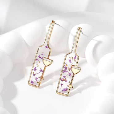 Wholesale Jewelry Casual Cute Simple Style Flower Alloy Resin Drop Earrings