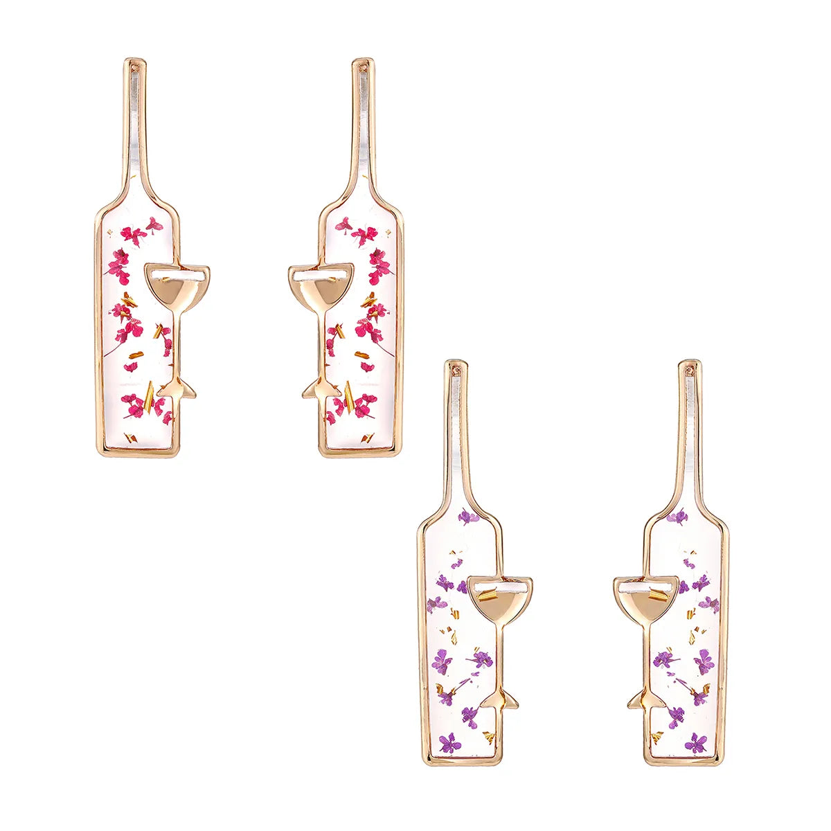 Wholesale Jewelry Casual Cute Simple Style Flower Alloy Resin Drop Earrings