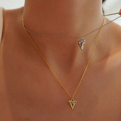 Wholesale Jewelry Casual Cute Simple Style Heart Shape 304 Stainless Steel Pendant Necklace