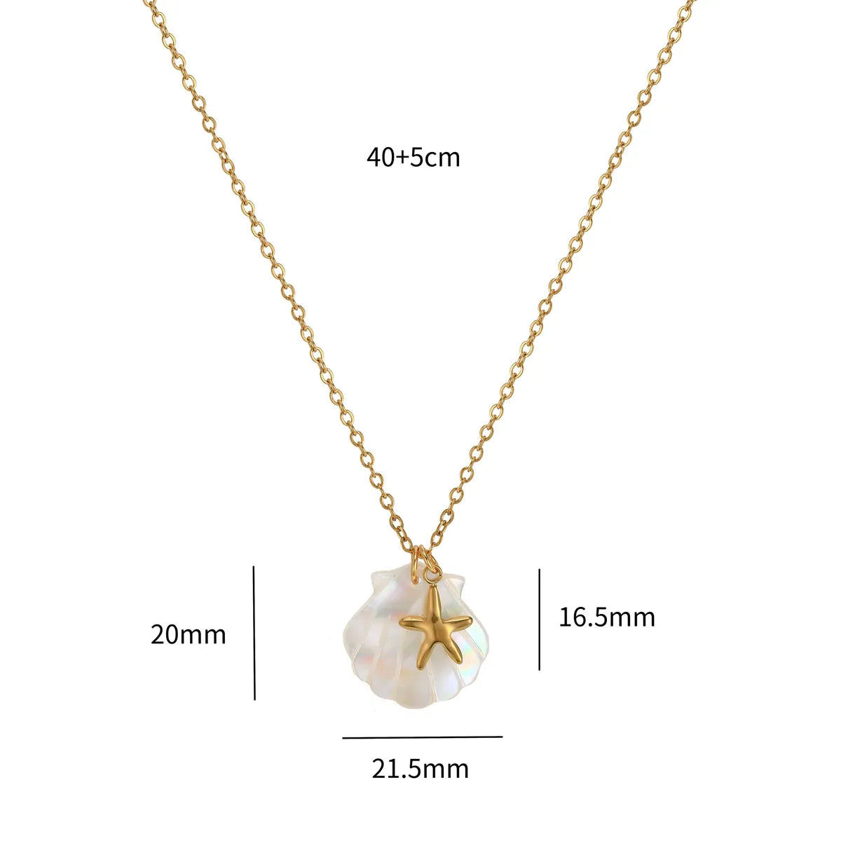 Wholesale Jewelry Casual Dolphin Shell 201 Stainless Steel 304 Stainless Steel 18K Gold Plated Plating Pendant Necklace