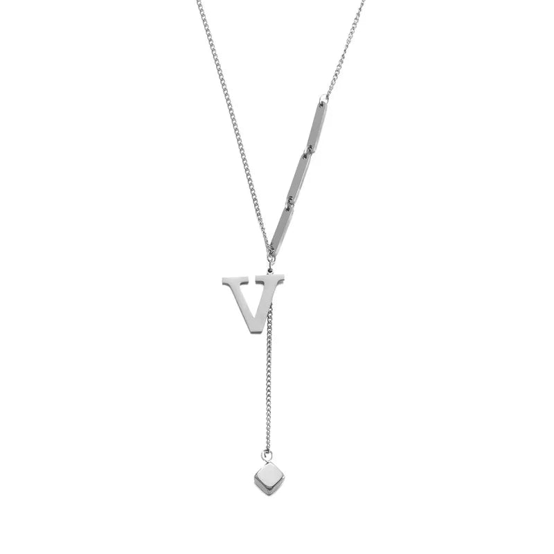 Wholesale Jewelry Casual Elegant Letter 201 Stainless Steel Asymmetrical Necklace