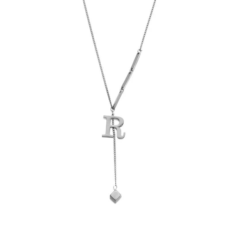 Wholesale Jewelry Casual Elegant Letter 201 Stainless Steel Asymmetrical Necklace