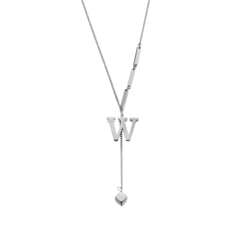 Wholesale Jewelry Casual Elegant Letter 201 Stainless Steel Asymmetrical Necklace