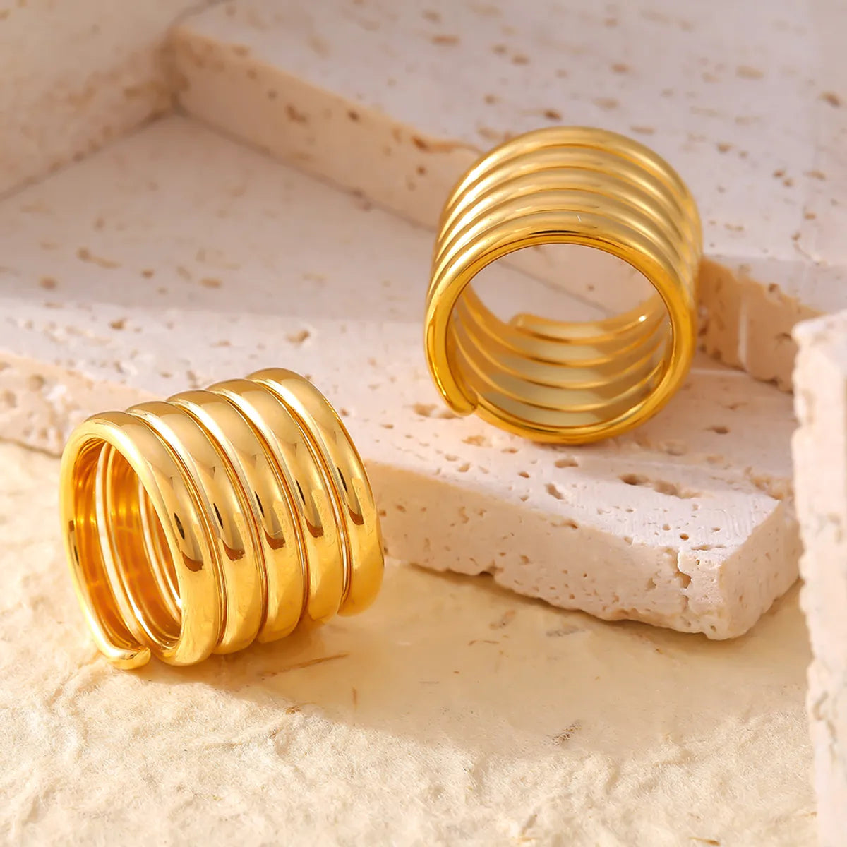 Wholesale Jewelry Casual Elegant Modern Style Geometric 304 Stainless Steel 18K Gold Plated Plating Rings