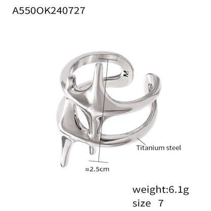 Wholesale Jewelry Casual Elegant Modern Style Star Titanium Steel 18K Gold Plated Plating Open Rings