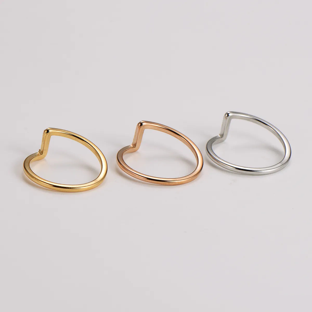 Wholesale Jewelry Casual Elegant Modern Style Waves 304 Stainless Steel Zircon Inlay Rings