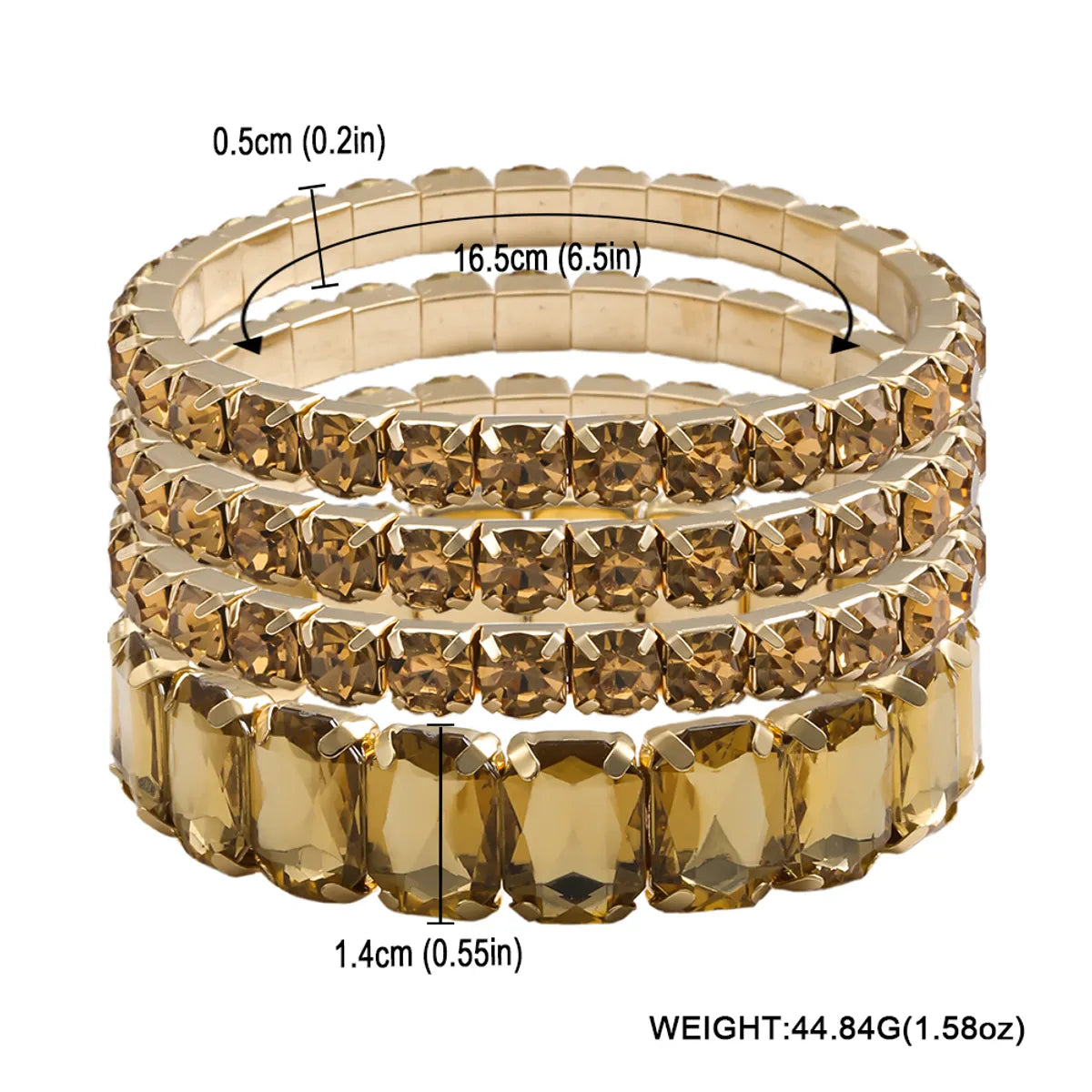 Wholesale Jewelry Casual Elegant Square Alloy Rhinestone Rhinestones Inlay Bracelets