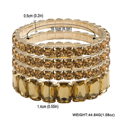 Wholesale Jewelry Casual Elegant Square Alloy Rhinestone Rhinestones Inlay Bracelets