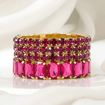 Wholesale Jewelry Casual Elegant Square Alloy Rhinestone Rhinestones Inlay Bracelets