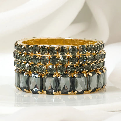 Wholesale Jewelry Casual Elegant Square Alloy Rhinestone Rhinestones Inlay Bracelets