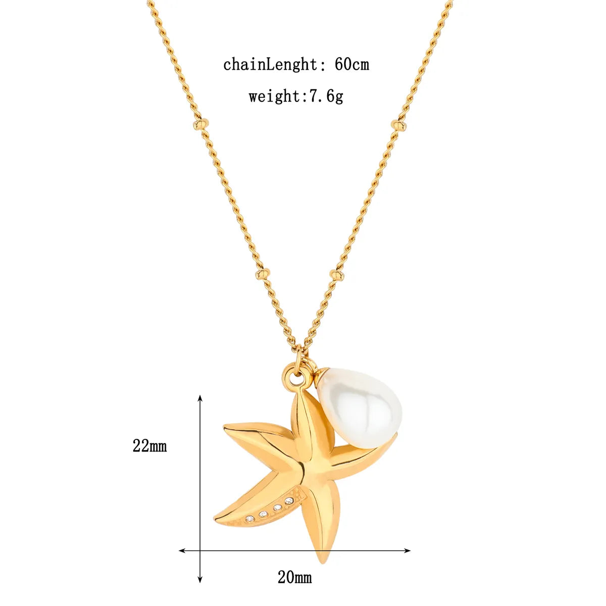 Wholesale Jewelry Casual Elegant Tropical Starfish Heart Shape 304 Stainless Steel Gold Plated Plating Earrings Necklace